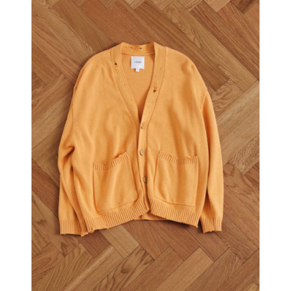 FOUND Cadmium Distressed Cardigan Small